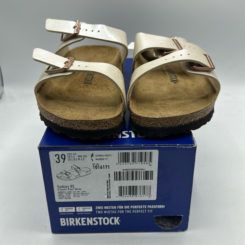 NWT Birkenstock Sydney BS, Graceful Pearl White Sandals